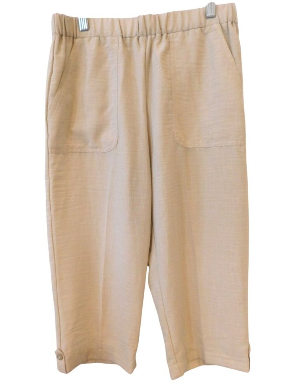 NWT Alfred Dunner Petite Sz 6P Capri Pants Elastic Waist Tan Classic Fit Casual
